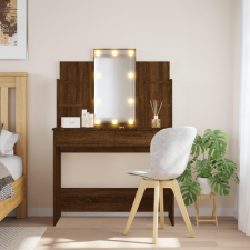 vidaXL barna tölgy fésülködőasztal LED-del 96x40x142 cm bútor