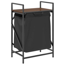 vidaXL barna tölgy mosodai kosár 1 rekeszes polccal (859074) bútor