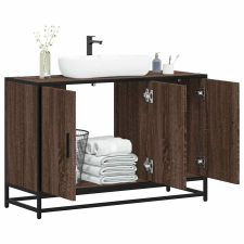 vidaXL barna tölgy szerelt fa fürdőszobai mosdószekrény 90x33x60 cm fürdőszoba bútor