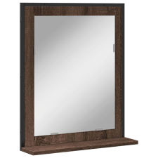 vidaXL barna tölgy szerelt fa fürdőszobai tükör polccal 50x12x60 cm (842420) fürdőszoba bútor