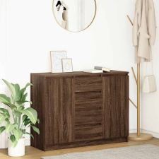 vidaXL Barna tölgy szerelt fa tálalószekrény fiókos 100,5x35x76 cm bútor