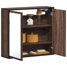 vidaXL barna tölgy szerelt fa tükrös fürdőszobaszekrény 65x20x60 cm fürdőszoba bútor