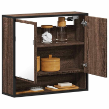 vidaXL barna tölgy szerelt fa tükrös fürdőszobaszekrény 65x20x60 cm fürdőszoba bútor