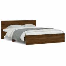 vidaXL barna tölgy színű ágykeret fejtámlával 140 x 190 cm (3207503) ágy és ágykellék