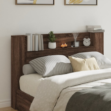 vidaXL barna tölgy színű áthidalószekrény LED-ekkel 160x16,5x103,5 cm ágy és ágykellék