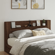 vidaXL barna tölgy színű áthidalószekrény LED-ekkel 200x16,5x103,5 cm ágy és ágykellék