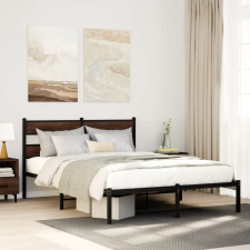 vidaXL barna tölgy színű fejtámlás ágykeret matrac nélkül 137 x 190 cm ágy és ágykellék