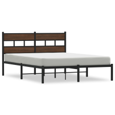 vidaXL barna tölgy színű fejtámlás ágykeret matrac nélkül 140 x 200 cm (4017152) ágy és ágykellék