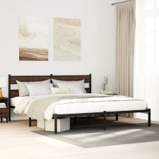 vidaXL barna tölgy színű fejtámlás ágykeret matrac nélkül 183 x 213 cm ágy és ágykellék