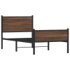vidaXL barna tölgy színű fém ágykeret fej- és lábtámlával 90 x 200 cm (4007951)