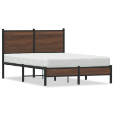 vidaXL barna tölgy színű fém ágykeret fejtámlával 120 x 190 cm ágy és ágykellék