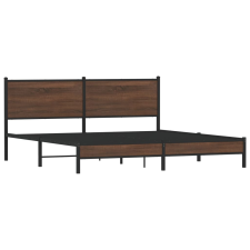 vidaXL barna tölgy színű fém ágykeret fejtámlával 160 x 200 cm (4007925) ágy és ágykellék