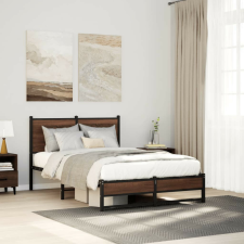 vidaXL barna tölgy színű fém ágykeret matrac nélkül 120 x 190 cm ágy és ágykellék