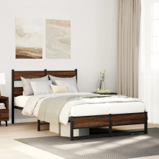 vidaXL barna tölgy színű fém ágykeret matrac nélkül 120 x 200 cm ágy és ágykellék