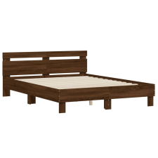 vidaXL barna tölgy színű szerelt fa ágykeret fejtámlával 140x190 cm (3207440) ágy és ágykellék