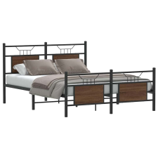 vidaXL barna tölgy színű szerelt fa ágykeret matrac nélkül 137x190 cm ágy és ágykellék