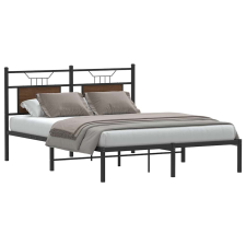 vidaXL barna tölgy színű szerelt fa ágykeret matrac nélkül 140x200 cm ágy és ágykellék