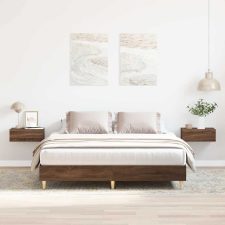 vidaXL barna tölgy színű szerelt fa ágykeret matrac nélkül 140x200 cm (3328723) ágy és ágykellék