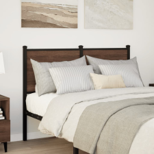 vidaXL barna tölgy színű szerelt fa és acél fejtámla 120 cm (4007796) ágy és ágykellék