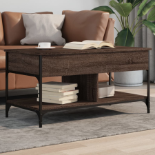 vidaXL barna tölgy színű szerelt fa és fém dohányzóasztal 100x50x50 cm bútor