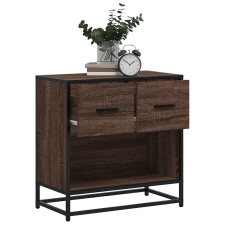 vidaXL barna tölgy színű szerelt fa és fém éjjeliszekrény 60x31x60 cm bútor