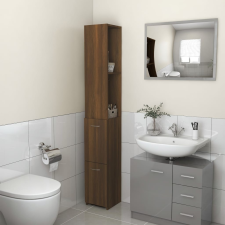 vidaXL barna tölgy színű szerelt fa fürdőszobaszekrény 25x25x170 cm fürdőszoba bútor
