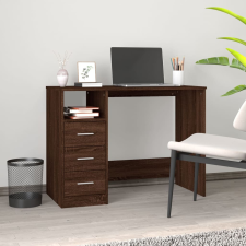 vidaXL barna tölgy színű szerelt fa íróasztal fiókokkal 102x50x76 cm íróasztal