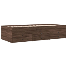 vidaXL barna tölgy színű szerelt fa kanapéágy fiókokkal 100 x 200 cm (3280873) ágy és ágykellék