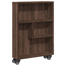 vidaXL barna tölgy színű szerelt fa keskeny tárolókocsi 48x13x68 cm (855229) bútor