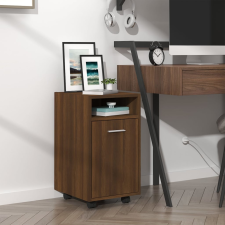 vidaXL barna tölgy színű szerelt fa kisszekrény kerekekkel 33x38x60 cm bútor