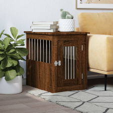 vidaXL barna tölgy színű szerelt fa kutyaketrec 45 x 62 x 59 cm szállítóbox, fekhely kutyáknak