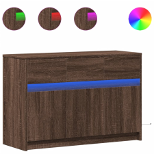 vidaXL barna tölgy színű szerelt fa LED-es TV-szekrény 91x34x61 cm (852186) bútor