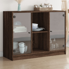 vidaXL barna tölgy színű szerelt fa tálalószekrény 102x37x75,5 cm bútor