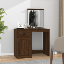 vidaXL barna tölgy színű szerelt fa tükrös pipereasztal 90x50x132,5 cm bútor