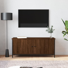 vidaXL barna tölgy színű szerelt fa TV-szekrény ajtókkal 102x35x45 cm bútor
