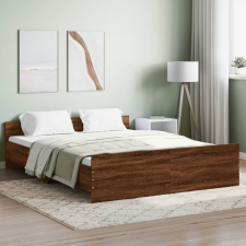 vidaXL barna tölgyszínű ágykeret fej- és lábtámlával 150 x 200 cm ágy és ágykellék