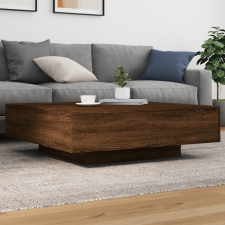vidaXL barna tölgyszínű dohányzóasztal LED-lámpákkal 100 x 100 x 31 cm bútor