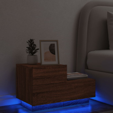 vidaXL barna tölgyszínű éjjeliszekrény LED-világítással 70x36x40,5 cm bútor