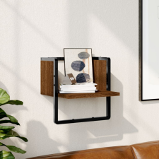 vidaXL barna tölgyszínű fali polc rúddal 30x25x30 cm bútor