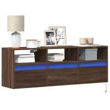 vidaXL barna tölgyszínű fali TV-szekrény LED-del 130x31x45 cm bútor