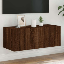 vidaXL barna tölgyszínű fali TV-szekrény LED-del 80x35x31 cm bútor