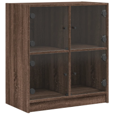 vidaXL barna tölgyszínű kisszekrény üvegajtókkal 68 x 37 x 75,5 cm (836384) bútor