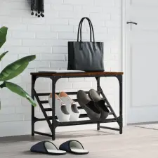 vidaXL barna tölgyszínű műfa cipőtartó 60x30x45 cm bútor
