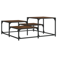 vidaXL barna tölgyszínű műfa dohányzóasztal 87,5x87,5x40 cm (837746) bútor