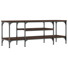 vidaXL barna tölgyszínű műfa és vas TV-szekrény 121x35x45 cm (831807) bútor