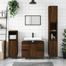 vidaXL barna tölgyszínű műfa mosdószekrény 80 x 33 x 60 cm fürdőszoba bútor
