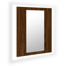 vidaXL barna tölgyszínű műfa tükrös szekrény LED-del 40x12x45 cm (822835) fürdőszoba bútor