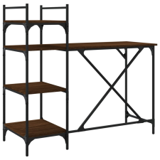 vidaXL barna tölgyszínű számítógépasztal polcokkal 120x47x109 cm (836217) íróasztal