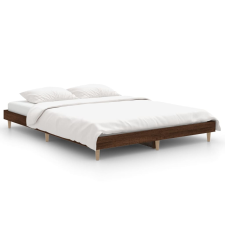 vidaXL barna tölgyszínű szerelt fa ágykeret 135 x 190 cm (832084) ágy és ágykellék