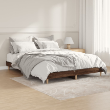 vidaXL barna tölgyszínű szerelt fa ágykeret 140x190 cm ágy és ágykellék